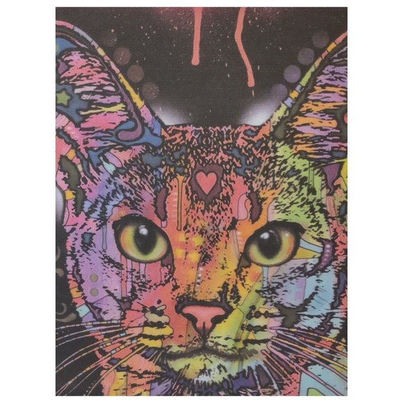 “Abyssinian” Cat By Dean Russo Canvas Craft Wall Art Home Decor Nwot - Picture 1 of 12